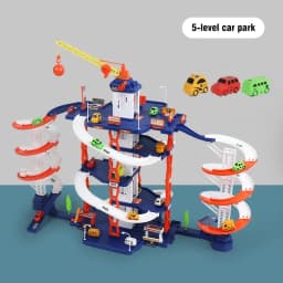 Large Rail City Multi-Layer DIY Parking Lot Building Set - DIY Assembly Adventure Racing Track Slot Cars for Children Boys Christmas Gifts Ship from US Warehouse Fast Delivery
