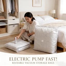 【2026 Upgraded】X7 Cordless Travel Vacuum Storage Compression Bag Set with Rechargeable air Pump 9/15 Pack Waterproof & Reusable Compression Packing Bags for 2 Size,140L/Min Powerful Air Removal,Perfect for Carry-On Suitcases,