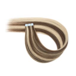 Seamless Invisible Mini Tape In Human Hair Extensions Double Sided Natural Straight Hair 12Inch To 20Inch 10Pcs Set Black Brown Blonde Side Hair Pieces