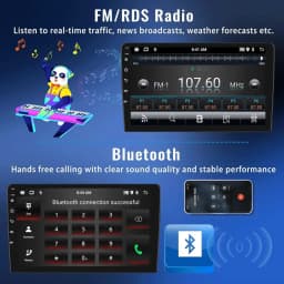 Car Stereo Radio 9in Touch Screen Android 15 GPS Navigation Head Unit with Carplay Android Auto SWC Car Player for Toyota Tundra 2014-2021 WiFi Bluetooth 2+64G Quad Core