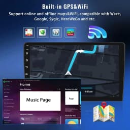 Car Stereo Radio 9in Touch Screen Android 15 GPS Navigation Head Unit with Carplay Android Auto SWC Car Player for Toyota Tundra 2014-2021 WiFi Bluetooth 2+64G Quad Core