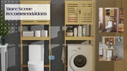 Natural Bamboo Over The Toilet Storage Rack 3-Tier Shelves Storage Shelf Cabinet Bathroom Organizer Space Saver
