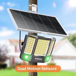 Intelamp Top Brand Long Battery Life 20000mAh Outdoor Solar Flood Lights 3 Colors With Super Large Solar Panel 3 Motion Sensors 4 Modes Solar Security Light For Yard Garage Driveway Backyard Farm