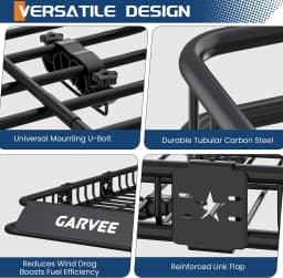 46"x36"x4.5" Roof Rack Basket 200 LBS Capacity Rooftop Cargo Rack Heavy Duty Steel Top Luggage Holder for SUVs, Trucks, Vehicles