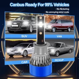Roadsun Car LED Headlight Bulbs 120W 22000LM CANBUS Super Bright H1 High/Low Beam LED Car Headlamps 6000K DC12V 3570 CSP Chips Auto Light Bulbs Universal Fit For Car Motors