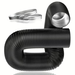 4 Inch X 3 Ft Aluminum Foil Insulated Flexible Duct, Dryer Vent Hose for HVAC Ventilation & Duct Fan Systems, Includes 2 Clamps