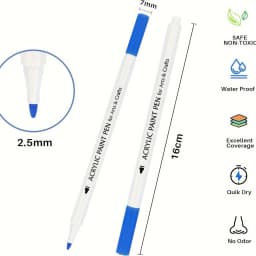 TBC The Best Crafts Permanent Markers Set, Fine Flexible Tip, Quick-Dry & Fade-Resistant, Works On Paper, Plastic, Metal & More, Vibrant Colors (20 Black)