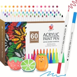 TBC The Best Crafts Permanent Markers Set, Fine Flexible Tip, Quick-Dry & Fade-Resistant, Works On Paper, Plastic, Metal & More, Vibrant Colors (20 Black)