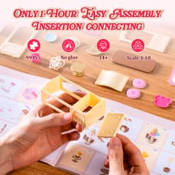 Rolife DIY Dollhouse 3D Puzzle Model Building Kit Nanci Strawberry Teatime Super Creator DIY Craft Kit with LED Light for Home Decor Holiday Gift for Adults Teens
