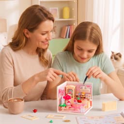 Rolife DIY Dollhouse 3D Puzzle Model Building Kit Nanci Strawberry Teatime Super Creator DIY Craft Kit with LED Light for Home Decor Holiday Gift for Adults Teens