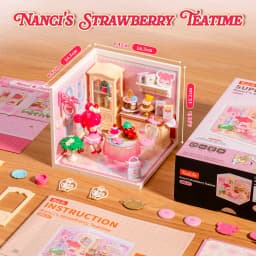 Rolife DIY Dollhouse 3D Puzzle Model Building Kit Nanci Strawberry Teatime Super Creator DIY Craft Kit with LED Light for Home Decor Holiday Gift for Adults Teens
