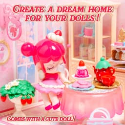 Rolife DIY Dollhouse 3D Puzzle Model Building Kit Nanci Strawberry Teatime Super Creator DIY Craft Kit with LED Light for Home Decor Holiday Gift for Adults Teens