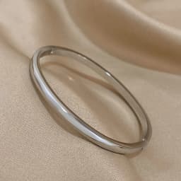 Simple Smooth Stainless Steel Bangles Bracelets for Women Trendy Gold Plated Metal Bracelet Jewelry Accessories Lady Gift