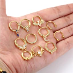 11PCS 16G Septum Rings Hypoallergenic Black /Silver/Gold Plated Clicker Septum Jewelry Cute Moon Snake Butterfly Bat Septum Rings Nose Daith Piercing Jewelry for Women Men