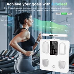 Arboleaf 8-Electrode Smart Body Fat Scale with Handle, Full Body Composition Analyzer, 50+ Body Metrics, Segmental Analysis, 7-in-1 LED Display, APP Sync