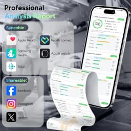 Arboleaf 8-Electrode Smart Body Fat Scale with Handle, Full Body Composition Analyzer, 50+ Body Metrics, Segmental Analysis, 7-in-1 LED Display, APP Sync