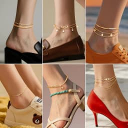 20Pcs Ankle Bracelets for Women Waterproof Summer Beach Anklets Boho Cute Charm Anklets Layered Stackable Womens Anklet Bracelets Set Non Tarnish Foot Jewelr