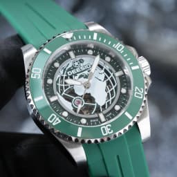 Deesio Upgraded Men's Casual Fashion Automatic Self-Winding Mechanical Wristwatch Luminous Business Classic Dress Watch Personalized High-mineral Glass Silicone Band 100M Water Resistant Luxury Elegant Analog Round Dial Gift for Him Men's