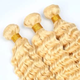 613 Deep Wave Human Hair Bundles Brazilian Raw Hair Bundles 1/3/4 PCS Soft Weave Hair Blonde Bundles 100% Human Hair Extensions For Black Women
