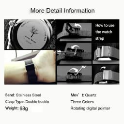 Fashionable and Uniquely Designed Men's Watches, Women's Quartz Watches, Unique Holiday Gifts, Wristwatches Without Hands