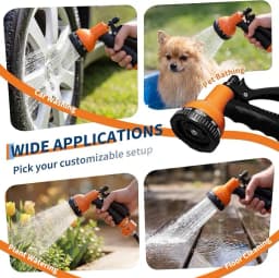 50-130 ft Retractable Garden Hose Reel, Wall Mounted, 9-Function Nozzle, Any Length Lock, 180° Swivel, Auto Slow Rewind for Watering Lawn, Washing Car, Cleaning Patio