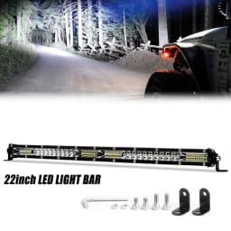 22-inch Single Row Off-Road Vehicle Light - LED Ultra-Thin Single Row Driving Light with Mixed Beams for Trucks, Cars, Engine Bays, Boats, ATVs, UTVs, SUVs 12V 24V