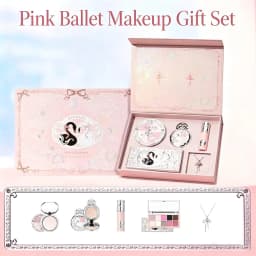 Swan Ballet Makeup Gift Box, Beginner Full Makeup Kit for Students, Complete Eyeshadow & Lipstick Set Affordable, Birthday Gift for Girls, Girlfriend & Bestie, Elegant Present for Party Events