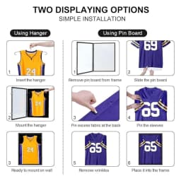 Jersey Display Frame Case Lockable, Large Sport Jersey Shadow Box with UV Protection Acrylic and Hanger for Baseball Basketball Football Soccer Hockey Shirt and Uniform