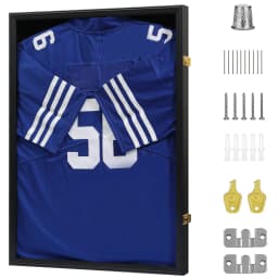 Jersey Display Frame Case Lockable, Large Sport Jersey Shadow Box with UV Protection Acrylic and Hanger for Baseball Basketball Football Soccer Hockey Shirt and Uniform