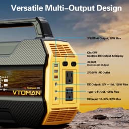 VTOMAN FlashSpeed 300 Portable Power Station 230Wh 70000mAh LiFePO4 Pure Sine Wave Solar Generator for Outdoor Camping Travel Camper Van Life Home Power Outage