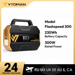 VTOMAN FlashSpeed 300 Portable Power Station 230Wh 70000mAh LiFePO4 Pure Sine Wave Solar Generator for Outdoor Camping Travel Camper Van Life Home Power Outage