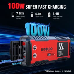 GOOLOO GT6000 6000A Peak 12V Jump Starter with 100W Bi-Directional Fast Charge Portable Car Battery Booster with USB PD & Type-C