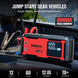 GOOLOO GT6000 6000A Peak 12V Jump Starter with 100W Bi-Directional Fast Charge Portable Car Battery Booster with USB PD & Type-C