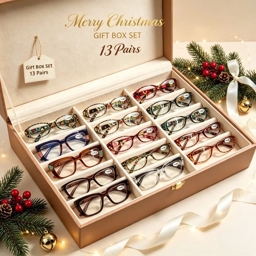 13-Piece Reading Glasses for Men and Women, lightweight Spring Hinge Reader, Multi-Style Fashionable Reading Glasses, Suitable for Daily Use in Home Office, Random Colors, Recommended Christmas and Halloween Gifts