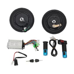 24V 8 Inch 350Wx2 Brushless Dual Drive Electric Scooter Hub Motor Kit Electric Conversion Motor Kit Motor Conversion Kit with Reverse Throttle 3-Speed Handlebar Controller for DIY Scooter Go Kart Wheelchair E-Bike Upgrade Parts