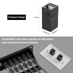 ZoeRax 24PCS Keystone Jack Rj45 Coupler Inline Coupler for Cat7/CAT6A/CAT6/CAT5E Female to Female Insert Coupler