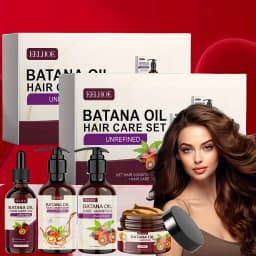 Batana Oil Hair Care Set - Shampoo, Conditioner, Hair Mask and Scalp Oil for All Hair Types