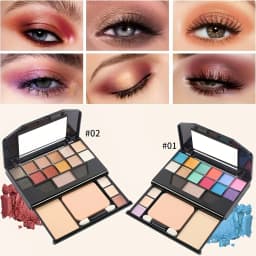 19 Shades All-in-One Makeup Palette, 12 Eyeshadow Shades Multi-Functional Makeup Case, Classic Smoky Tone 9918, High Pigment & Blendable, One Palette for Full Face Makeup