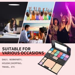 19 Shades All-in-One Makeup Palette, 12 Eyeshadow Shades Multi-Functional Makeup Case, Classic Smoky Tone 9918, High Pigment & Blendable, One Palette for Full Face Makeup