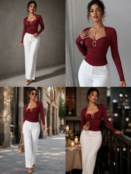 Metal Ring Ruched Long Sleeve Tops for Women, Sweetheart Neck Wrap Shoulder Fitted Y2K Crop Blouse Slim Fit Going‑out Party Shirts