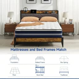 10 12 Inch Hybrid Mattress, Durable Pocket Spring Gel Foam Bed In A Box, Easy Setup Pressure Relief Mattress, Twin Full Size Su