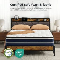 10 12 Inch Hybrid Mattress, Durable Pocket Spring Gel Foam Bed In A Box, Easy Setup Pressure Relief Mattress, Twin Full Size Su