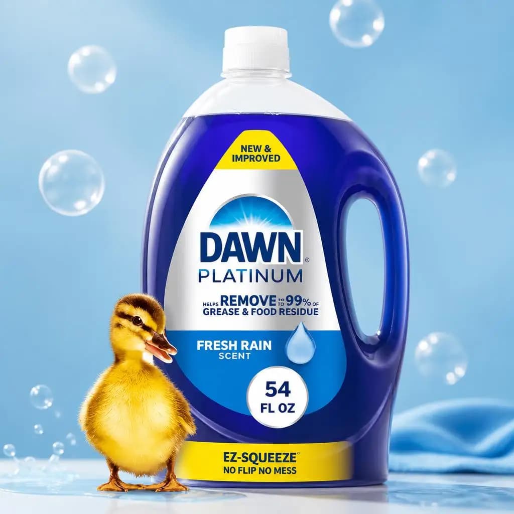 Dishwashing Liquid With Rain Shower Scent Removes Tough Grease And Food Residue
