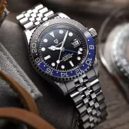 PAGANI DESIGN New Batman 40MM GMT Men Watch Mechanical Watch Luxury Automatic Watch Men Jubilee Watch Strap Sapphire Waterproof Wrist Watches for Men Gift