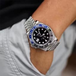 PAGANI DESIGN New Batman 40MM GMT Men Watch Mechanical Watch Luxury Automatic Watch Men Jubilee Watch Strap Sapphire Waterproof Wrist Watches for Men Gift