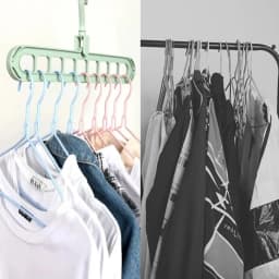 5Pcs 9-hole Wardrobe Storage Rack Multifunctional Foldable Clothes Drying Rack Storage Clothes Rack Space-saving Clothes Hanger