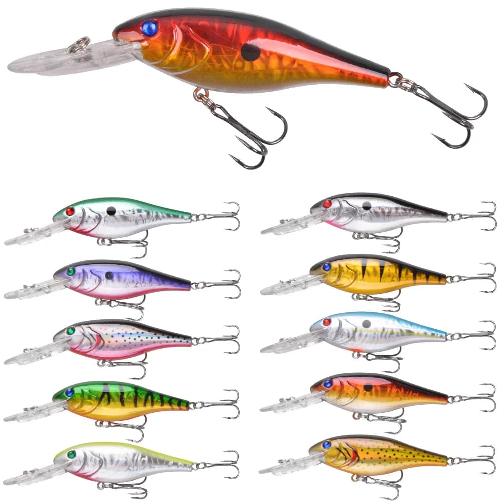 10pcs Topwater Minnow Fishing Lures Artificial Bait Set Swimbait 10cm 10g