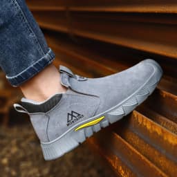 Men Steel Toe Work Shoes Impact Resistant Steel Toe Cap Lightweight Comfortable Industrial Safety Sneakers Wear Resistant Durable Construction Footwear Full Sizes Available for Women Men Ideal for Labor Day Father’s Day Gifting