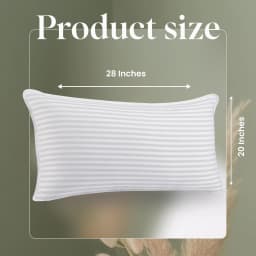 2Pcs Premium Memory Foam Bed Pillows Supportive Cooling Sleeping Pillow with Soft Breathable Striped Polycotton Cover No-Shift Construction Durable Neck Support for Back Sleepers White Bedding