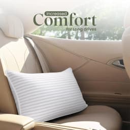 2Pcs Premium Memory Foam Bed Pillows Supportive Cooling Sleeping Pillow with Soft Breathable Striped Polycotton Cover No-Shift Construction Durable Neck Support for Back Sleepers White Bedding